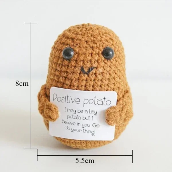 New Positive Energy Potato Hug Pocket Mini Handmade Plush Wool Knitting Doll with Card Funny Christmas Gift Home Room Decoration - Image 4