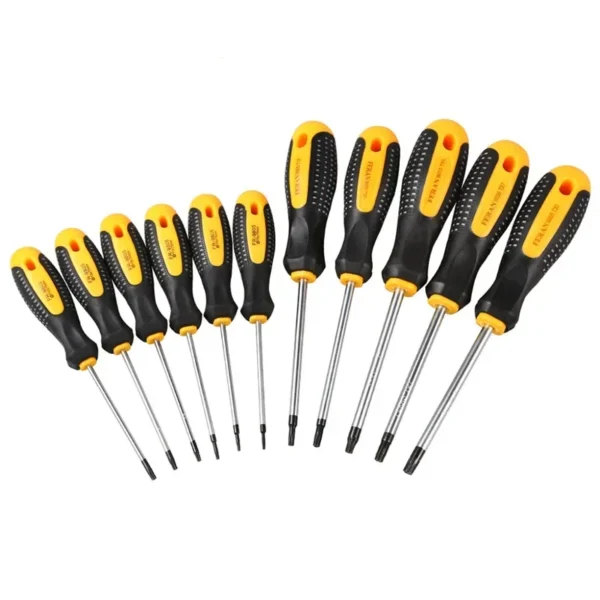 1Set Chrome vanadium steel Torx Screwdriver Set with Hole Magnetic T5-T30Screw Driver Set Kit for Telephone Repair Hand Tool Set - Image 6