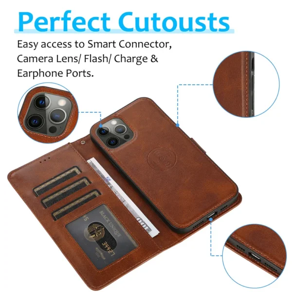 Business Magnetic Leather Protect Cover For iPhone 11 12 13 14 15 16 Pro Max Mini XR XS 8 7 Plus SE 2020 Stand Flip Wallet Case - Image 4