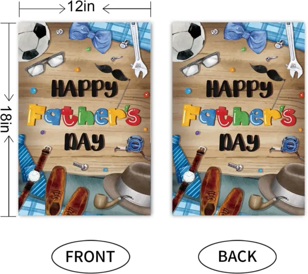 Retro Happy Fathers Day Garden Flag,Father’s Day Garden Flag for Family Dad Daddy Papa Grandpa Best Parent Grandparent Small KKL - Image 2