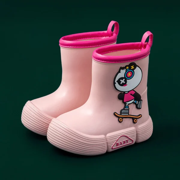 Children'S Rain Shoes Boys And Girls Water Shoes Baby Rain Boots Water Boots Dinosaur Cartoon Print Sugar Boots Toddler - Image 4