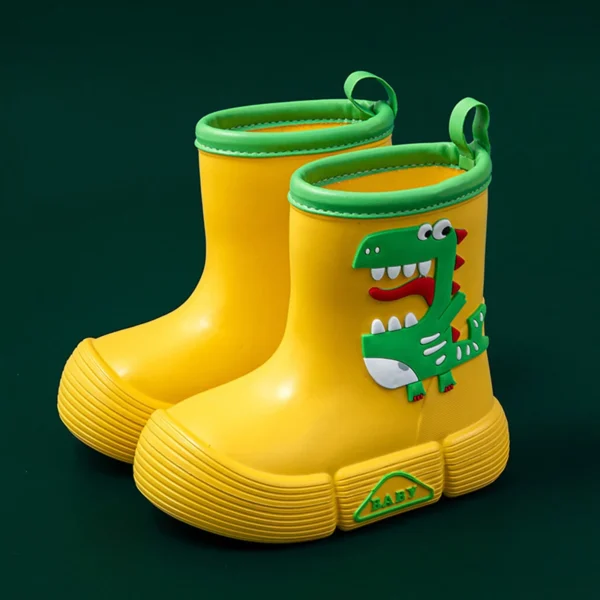 Children'S Rain Shoes Boys And Girls Water Shoes Baby Rain Boots Water Boots Dinosaur Cartoon Print Sugar Boots Toddler - Image 2