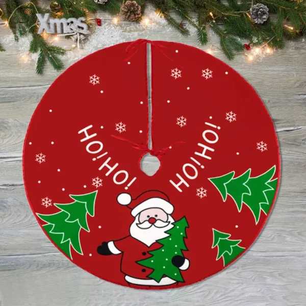 60Cm Christmas Tree Skirt Snowman Santa Claus Red Xmas Tree Ornaments Xmas Tree Skirts Mat Winter Holiday Tree Mat Decoration - Image 2