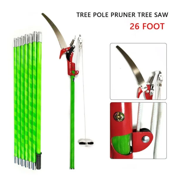 26ft Extendable Tree Pruner Garden Tool Pole Saw Branch Long Reach Limb Cutter - Image 2