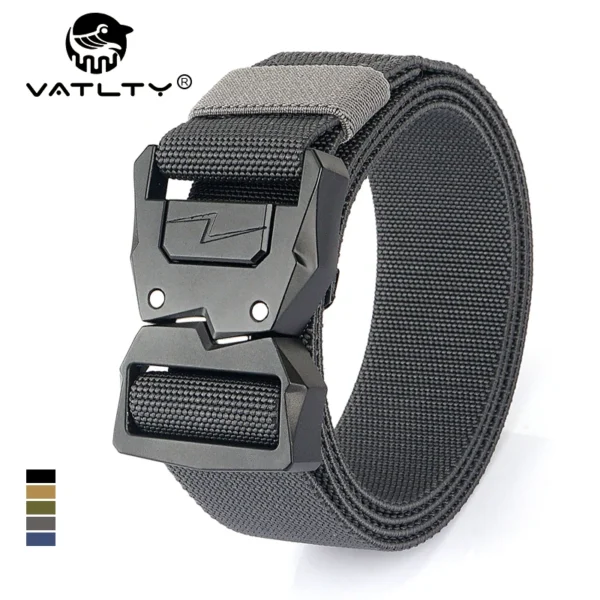 VATLTY 110cm Elastic Belt for Men Zinc Alloy Quick Release Buckle Outdoor Casual Belt Stretch Work Belt Tactical Male Girdle