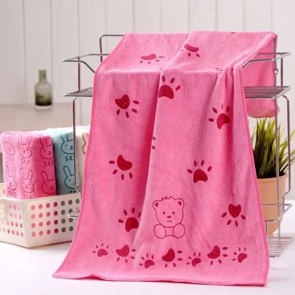 Soft Lovely Cartoon 35x75cm Pets Dog Cat Puppy Super Absorbent Super Large Towel for Dry Hair - Image 5