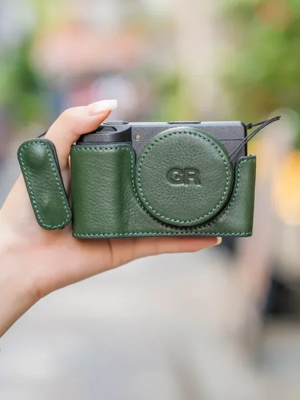 For Ricoh Gr3x handmade Protective Case Gr3 Half Leather Wrist Strap Lens Cover Grip Leather Case - Image 4
