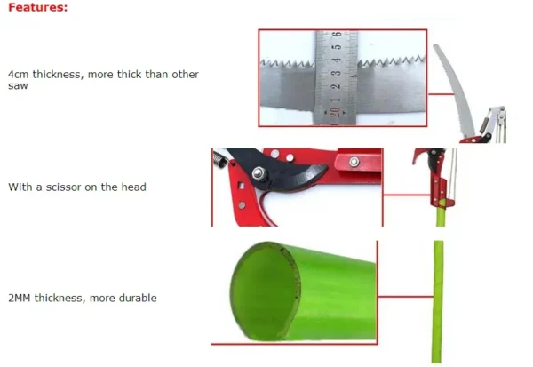 26ft Extendable Tree Pruner Garden Tool Pole Saw Branch Long Reach Limb Cutter - Image 4