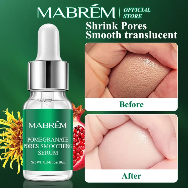 MABREM Pomegranate Fine Pores Face Serum Whitening Plant Skin Care Anti Aging Anti Wrinkle Cream Reduce Acne Marks Care 10ml