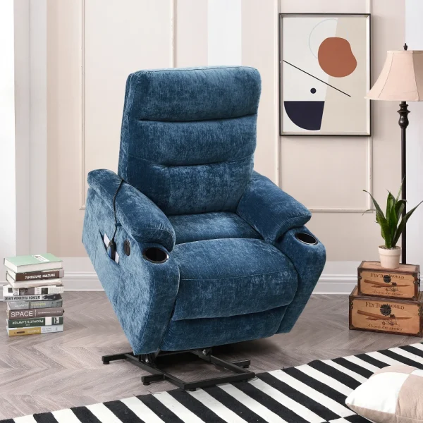 MLG Electric Power Lift Recliner Chair Sofa with Massage and Heat for Elderly,3 Positions,2 Side Pockets & Cup Holders,USB Ports - Image 3