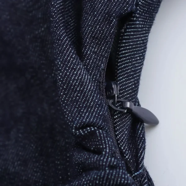 ETJ 2025 traf Spring New 1975 series denim MIDI dress with lapel side zipper fashion wrinkle waist slim elegant dress - Image 3