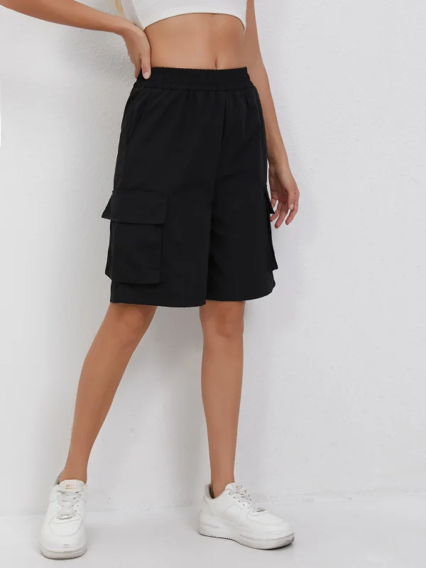 Women's Y2K High-Waist Crop Double Side Large Pocket Work Short Pants Outdoor Casual Sports Shorts