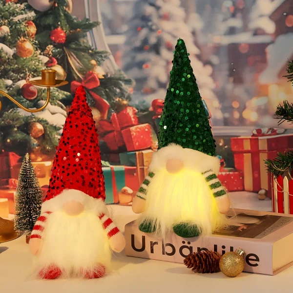 30CM Christmas Doll Elf Gnome with Led Light 2024 Christmas Decorations for Home Xmas Navidad New Year Children's Gifts - Image 2