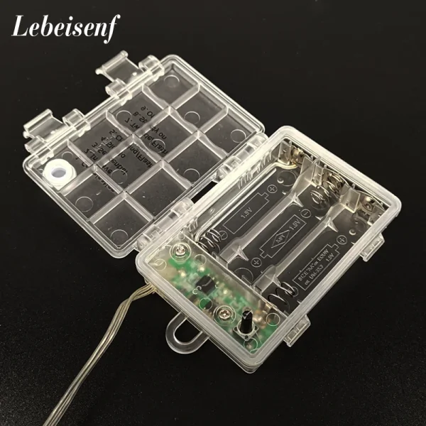 50LED 100LED silver LED string lights fairy garland Christmas decoration lights,remote control waterproof battery power supply - Image 6