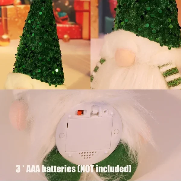 30CM Christmas Doll Elf Gnome with Led Light 2024 Christmas Decorations for Home Xmas Navidad New Year Children's Gifts - Image 4