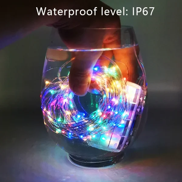 50LED 100LED silver LED string lights fairy garland Christmas decoration lights,remote control waterproof battery power supply - Image 4