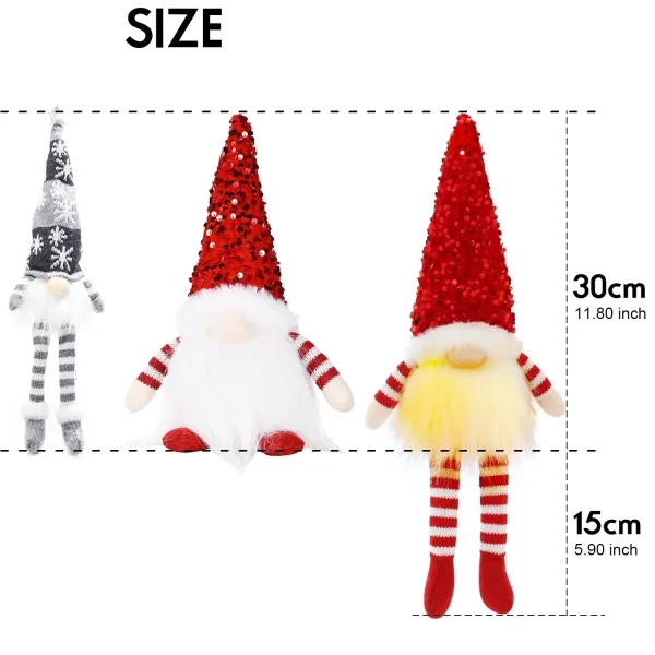 30CM Christmas Doll Elf Gnome with Led Light 2024 Christmas Decorations for Home Xmas Navidad New Year Children's Gifts - Image 6
