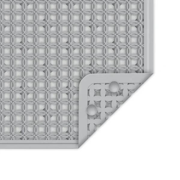 15" x 27" Mildew Resistant Soft on Feet Ring Textured Bathtub Mat with Suction Cups, Gray - Image 4