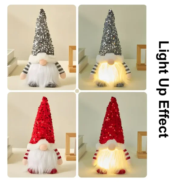 30CM Christmas Doll Elf Gnome with Led Light 2024 Christmas Decorations for Home Xmas Navidad New Year Children's Gifts - Image 3