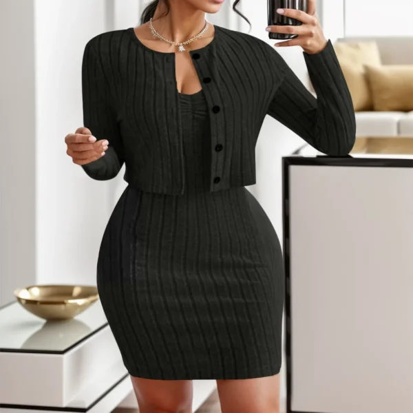 Top Selling Dresses On Sale Clearance Women'S New Dress With Jacket Two Piece Dress Elegant Bodycon Dress Vestido Mujer Elegante