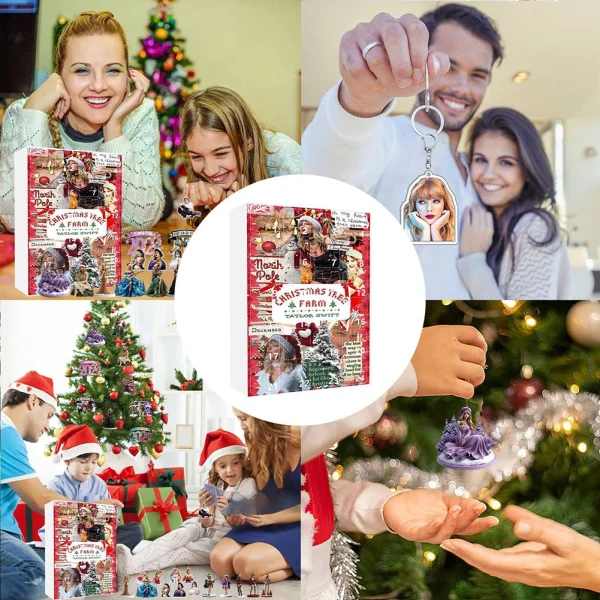 Christmas Acrylic 24 Days Taylor Hanging Decor Countdown Calenda Hangings Countdown Gift Box for Women Men - Image 2