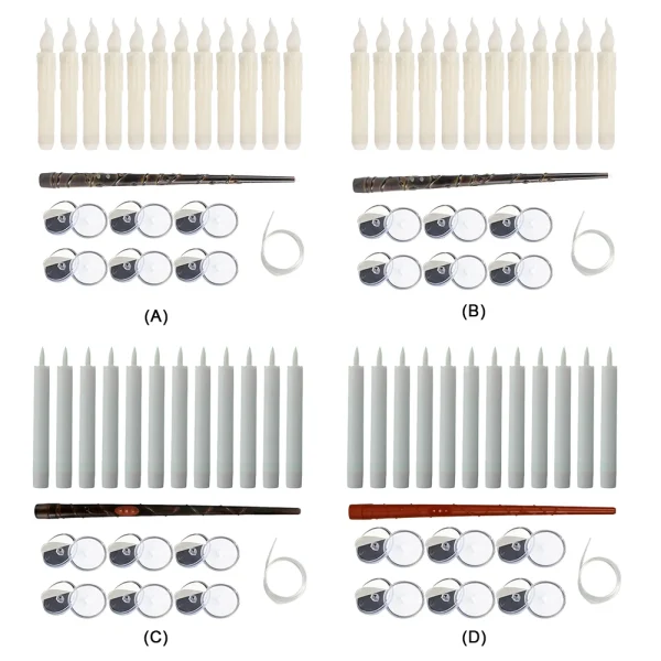 6.69in Flickering Flame Candlesticks Warm Light Christmas Decoration Electric Fake Candles 12PCS for Christmas Halloween Party - Image 2