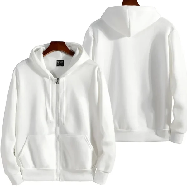 Zipper Hoodies Autumn Winter Men's New Long Sleeve Hooded Sweatshirt Fashion Casual Male Outfit Sportwear Loose Fit Clothes - Image 3