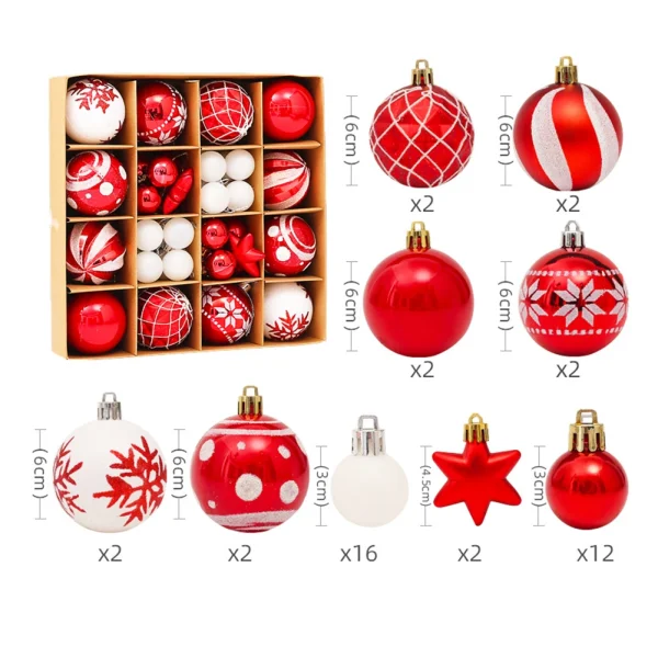 42 Pcs 6 Cm Christmas Ball Ornaments Plastic Christmas Ornaments Hanging Ball Decorations Party Decorations for Xmas Tree - Image 6