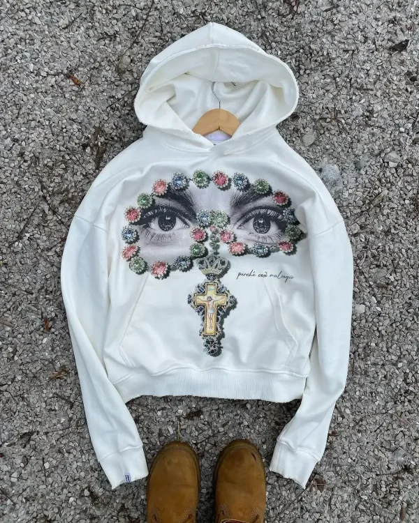 Retro Art Ultra-large Letter Printing Summer Street Round Neck of Hoodie Coats Men's Loose Leisure Sports Warm Couple Sweater - Image 4