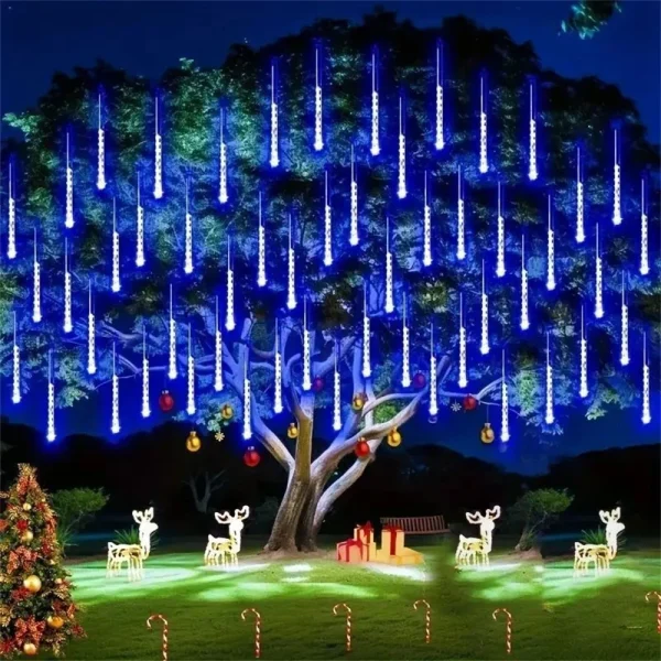 LED Meteor Shower Fairy Lighting Battery Power 2025 Christmas Tree Home Decoration Holiday Wedding Garden Bedroom Decoration - Image 5