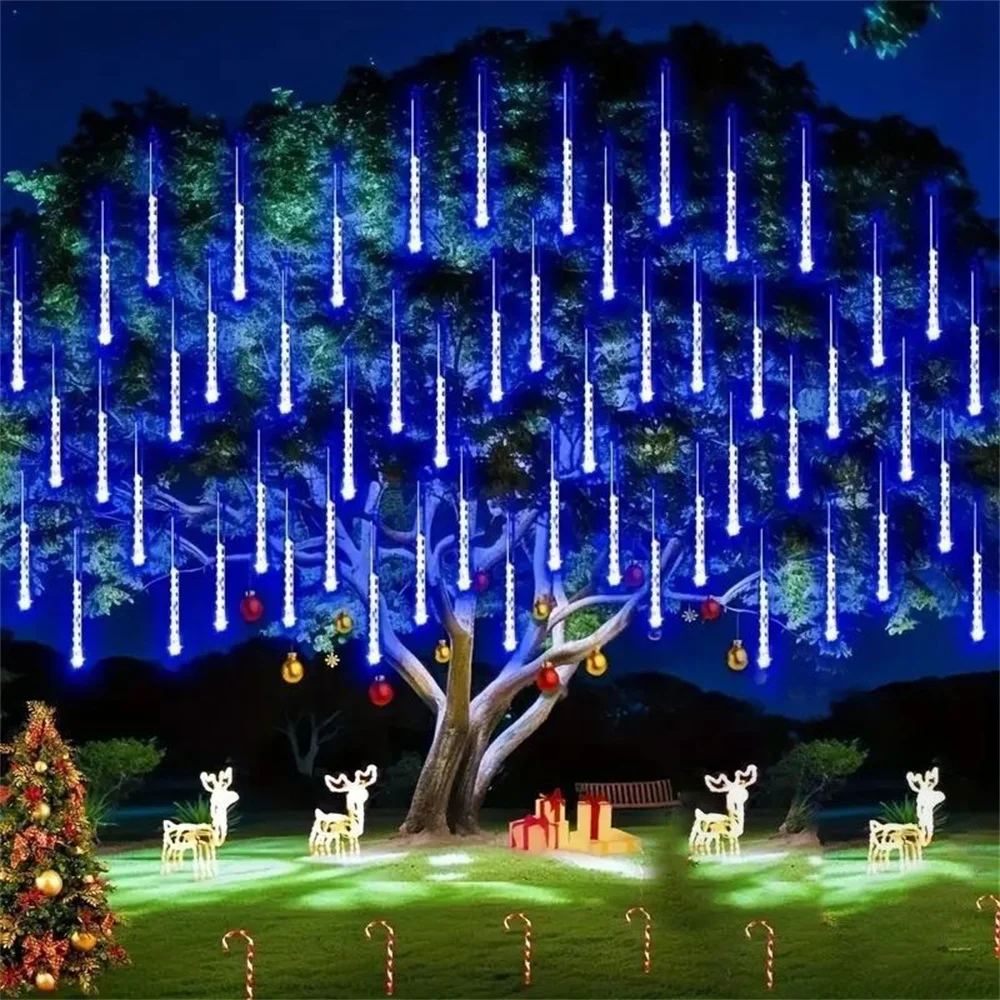 LED Meteor Shower Fairy Lighting Battery Power 2025 Christmas Tree Home Decoration Holiday Wedding Garden Bedroom Decoration - Image 5