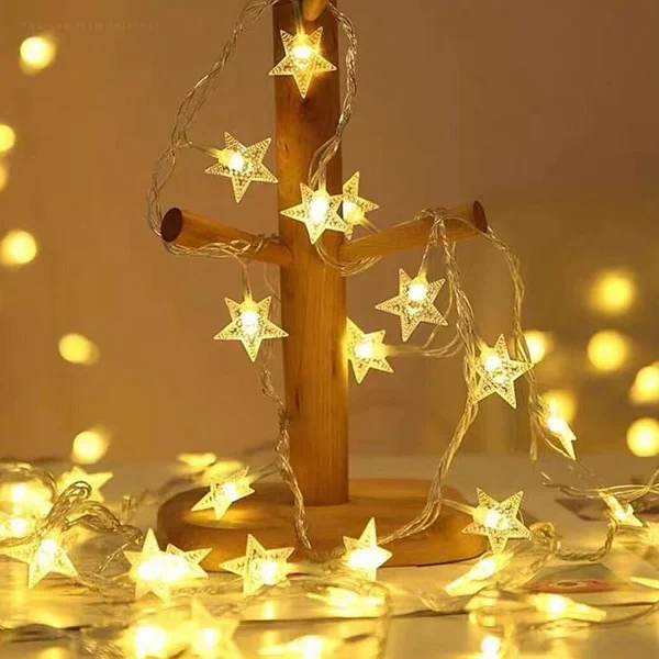 32.8ft 100 LEDs Star String Lights, Twinkle Fairy Lights for Holiday Wedding Party Christmas Tree, Battery Operated, Warm White - Image 4