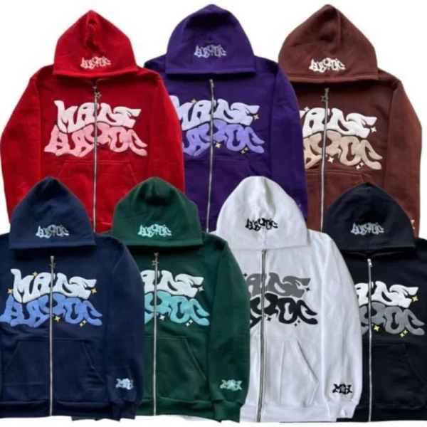 American Retro Star and Letter Printed Zipper Hoodies Women and Men Y2K Spring Autumn Section Lazy Fashion Brand Cardigan Jacket - Image 6