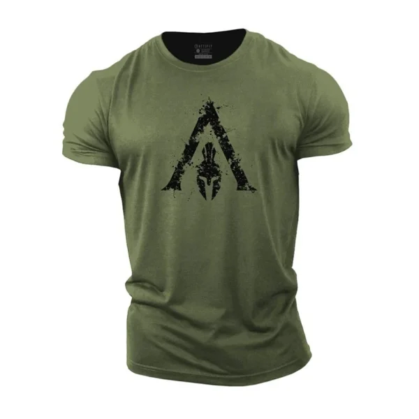 Men's short sleeved T-shirt Spartan 3D graphic shirt Round Neck large Clothes 2023 Men's Casual Top - Image 2
