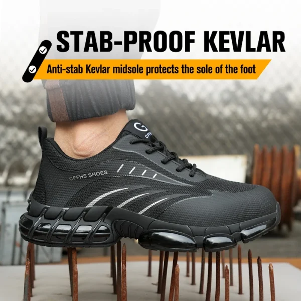 Breathable, lightweight and comfortable anti-smash and anti-puncture safety shoes - Image 2