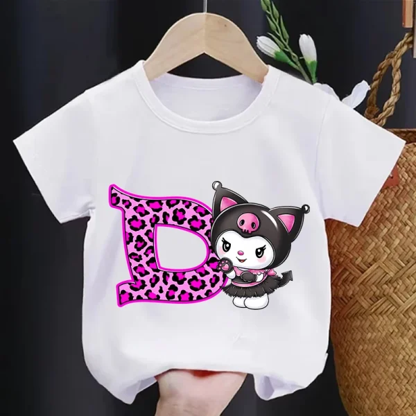 Kuromi Kids T-shirt Summer Children Kawaii Cartoon Cotton Short Sleeve Tops Boy Anime Fashion Cute Tee Girl Casual Clothes Gifts - Image 5