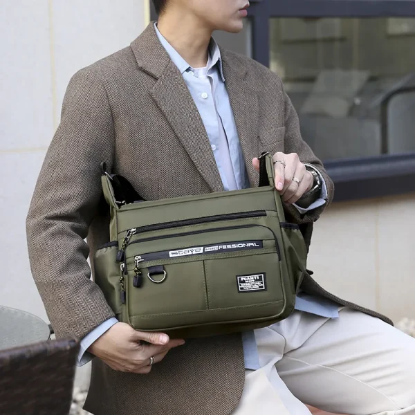 Men's Shoulder Bag Large Capacity Leisure Bag Lightweight Business Oxford Simple Crossbody Bag - Image 3