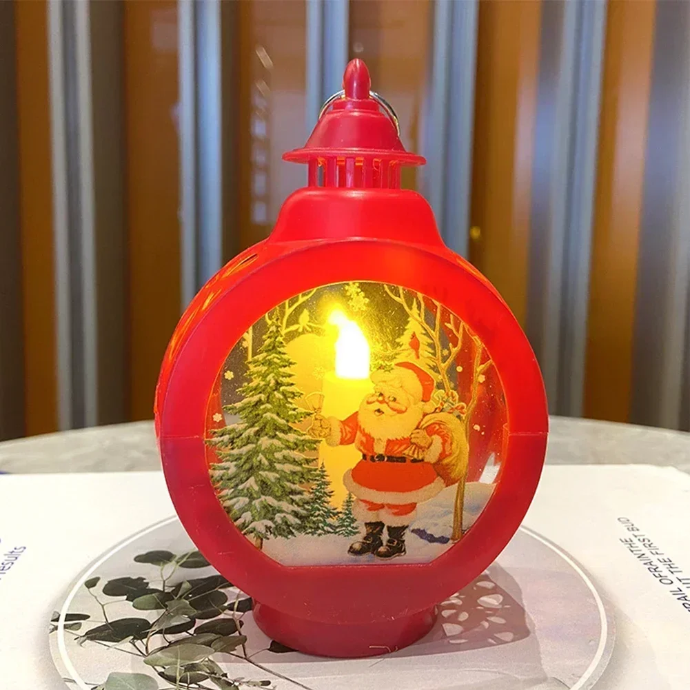 1pc Christmas Night Light Xmas Plastic Portable Lamp Santa Claus Snowman Wind Lantern Ornament Decorations Home Pendants - Image 3