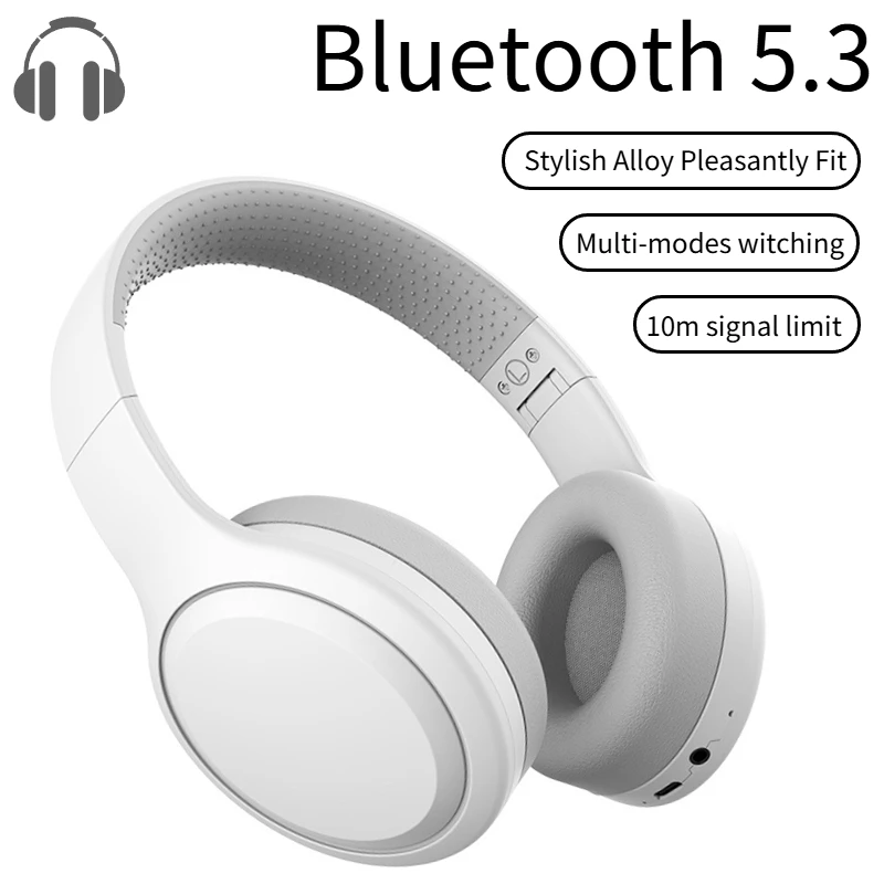 Wireless Headset Bluetooth5.3 HiFi Stereo Earphones Noise Cancelling Gaming Head Foldable with Mic Earbuds TF/AUX Music Player