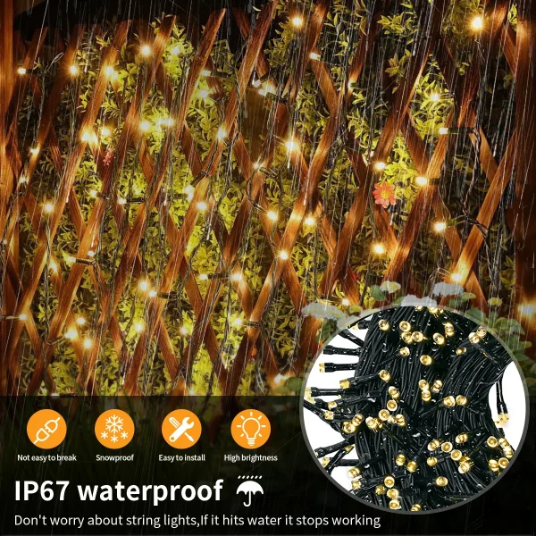 1/2/3Pcs Quick Charging Solar String Light Festival Christmas Decor Lamp Flexible PC Wire Waterproof Outdoor Yard Tree Festoon - Image 2