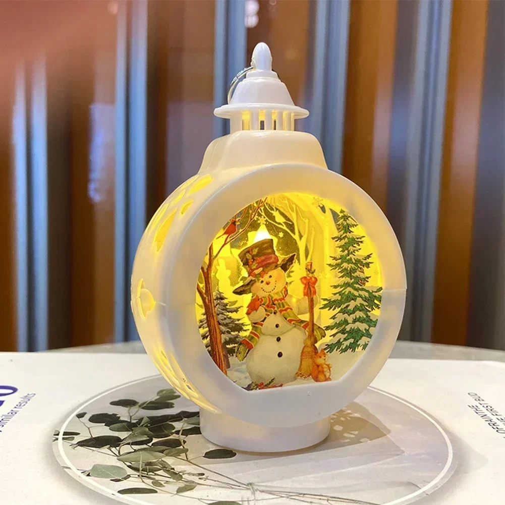 1pc Christmas Night Light Xmas Plastic Portable Lamp Santa Claus Snowman Wind Lantern Ornament Decorations Home Pendants - Image 5