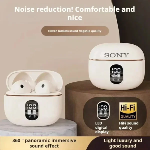 SONY Wireless Earphones 40dB Noise Cancelling Bluetooth 5.3 LED Display HD Call TWS Earbuds with Transparency Mode - Image 5