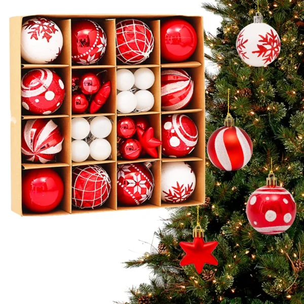 42 Pcs 6 Cm Christmas Ball Ornaments Plastic Christmas Ornaments Hanging Ball Decorations Party Decorations for Xmas Tree - Image 3