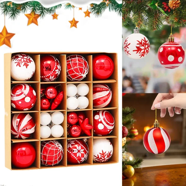 42 Pcs 6 Cm Christmas Ball Ornaments Plastic Christmas Ornaments Hanging Ball Decorations Party Decorations for Xmas Tree - Image 2