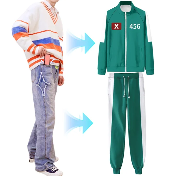 Cosplay Costume Polyester Calamari Costume Chandal Suit U Fish Player Korean Film Style Casual Comfortable Men's Sportswear Suit - Image 2
