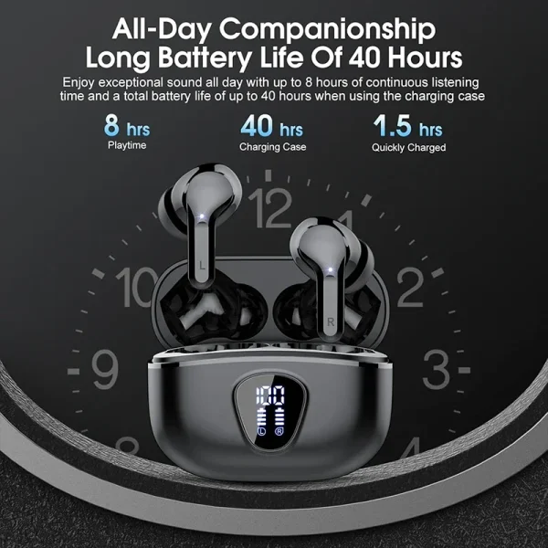 New Wireless Earbuds HiFi Stereo Headphones BT5.3 with ENC Noise Cancelling 48H LED Display Ear Buds IP7 Waterproof Earphones - Image 3