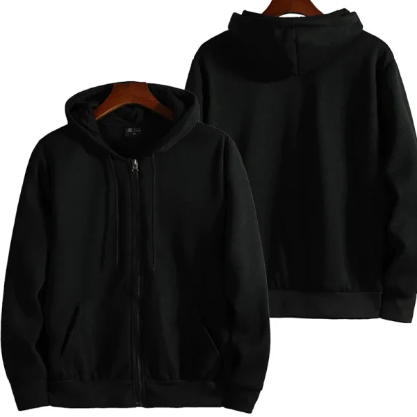 Zipper Hoodies Autumn Winter Men's New Long Sleeve Hooded Sweatshirt Fashion Casual Male Outfit Sportwear Loose Fit Clothes - Image 2