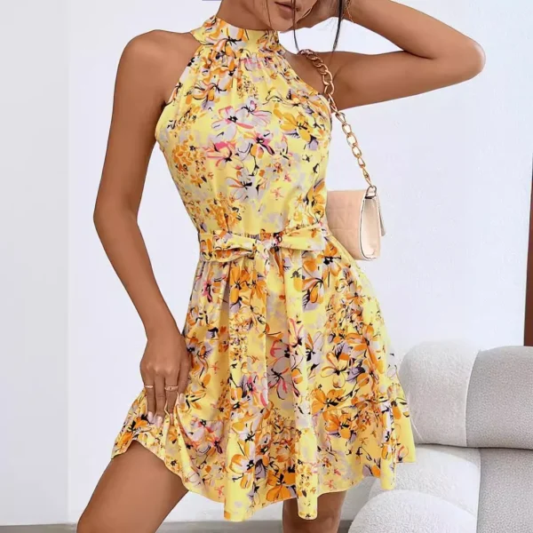 LOVMAGI Womens Short Dress Straight None Office Lady Sleeveless Strapless Floral Summer Dresses 2025 Woman Discount - Image 2