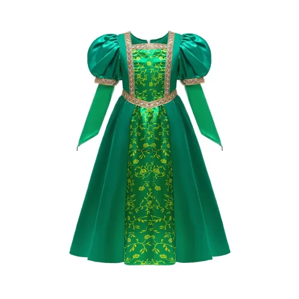 New Fantasy Fiona Cosplay Girls Green Dress Clothing Cartoon Monster Costume Disguise Kids Role play Halloween Outfits Children