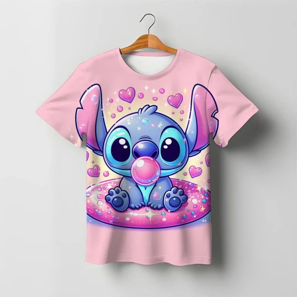 Kawaii Children's Stitch T-shirt Boys cartoon short sleeved kids girls casual T shirts clothing Baby top quick drying clothes - Image 5